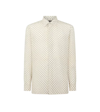 Camicia fluida con stampa paisley in crêpe de chine