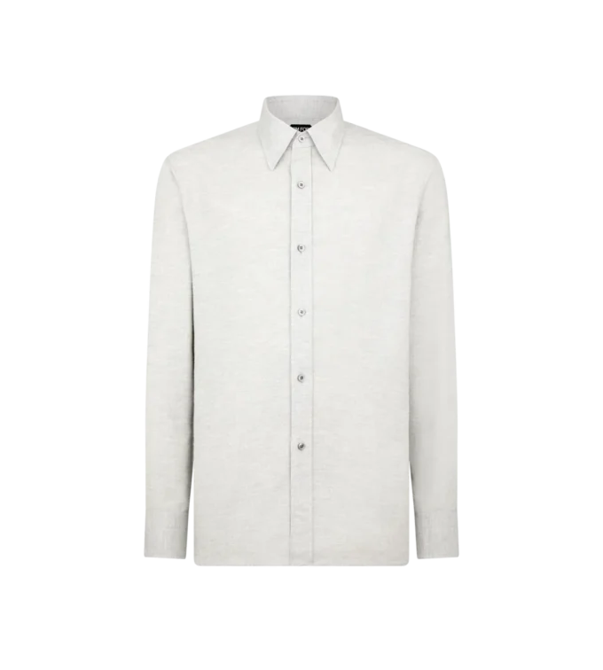 Camicia fluida in cashmere melange