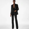 Camicia in chiffon di seta con plastron