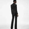 Camicia in chiffon di seta con plastron