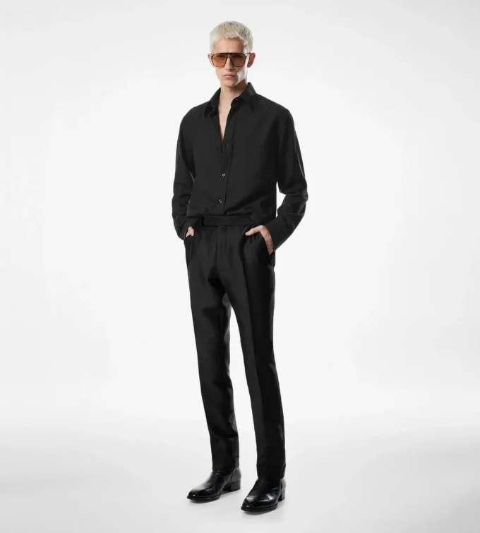 Camicia in cotone e cashmere dalla vestibilità fluida