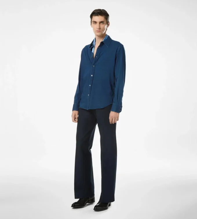Camicia in cotone indaco