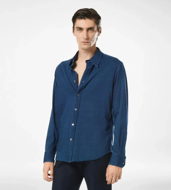 Camicia in cotone indaco