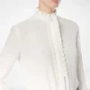 Camicia in crêpe de chine di seta con dettagli plissettati Camicia in crêpe de chine di seta con dettagli plissettati