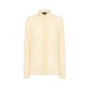 Camicia in georgette di seta lavata con logo TF ricamato tono su tono