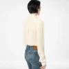 Camicia in georgette di seta lavata con logo TF ricamato tono su tono
