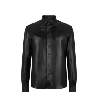 Camicia in morbida pelle nappa plonge
