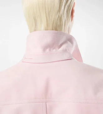 Camicia in morbida pelle scamosciata di capra