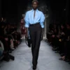 Pantaloni dritti sartoriali in misto lana e seta Pantaloni dritti sartoriali in misto lana e seta