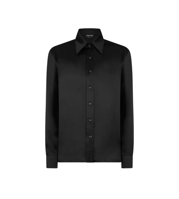 Camicia in seta charmeuse fluida