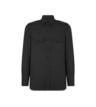 Camicia militare in cotone e seta