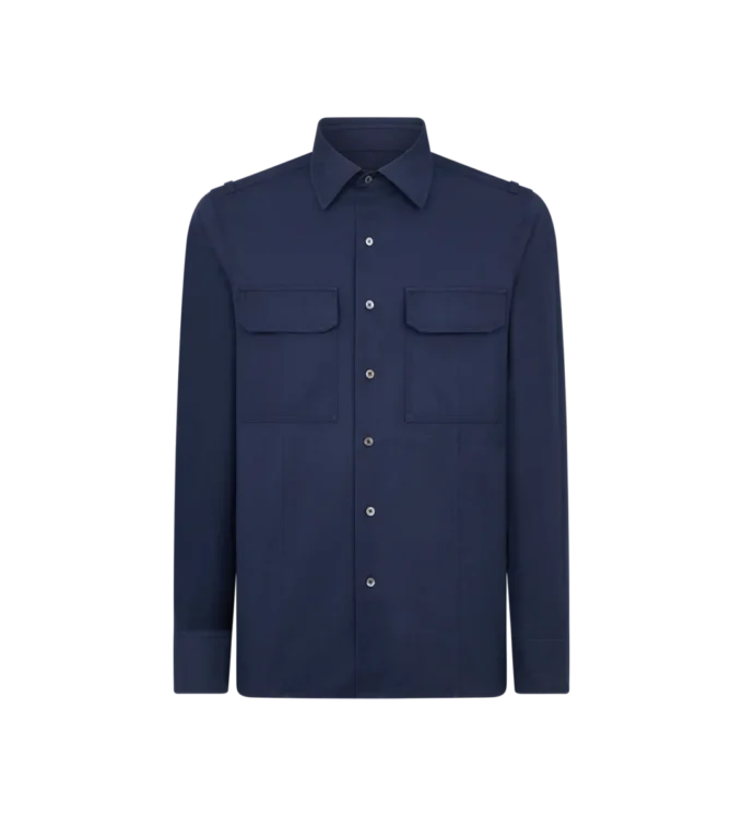 Camicia militare in twill di cotone