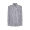 Camicia slim fit in cotone e seta a righe