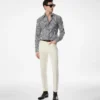 Camicia slim fit in cotone e seta a righe