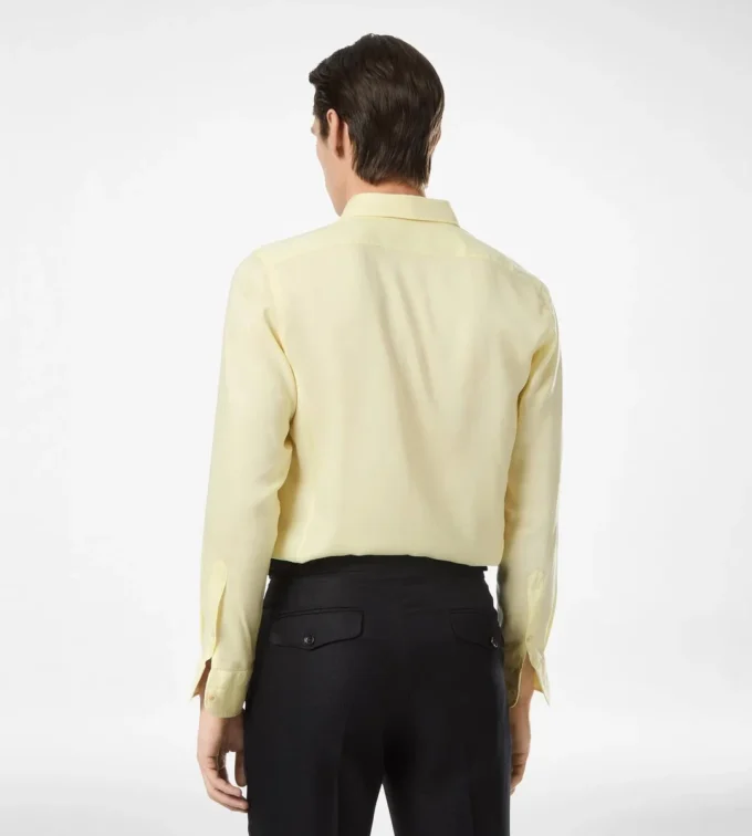 Camicia slim fit in gabardine fluido Camicia slim fit in gabardine fluido