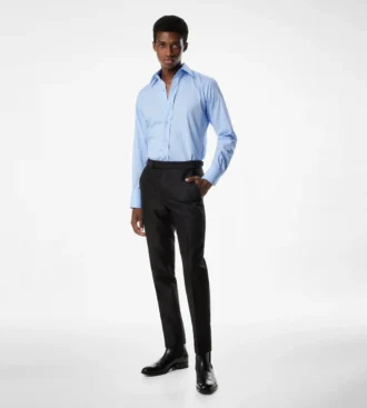 Camicia slim fit in popeline