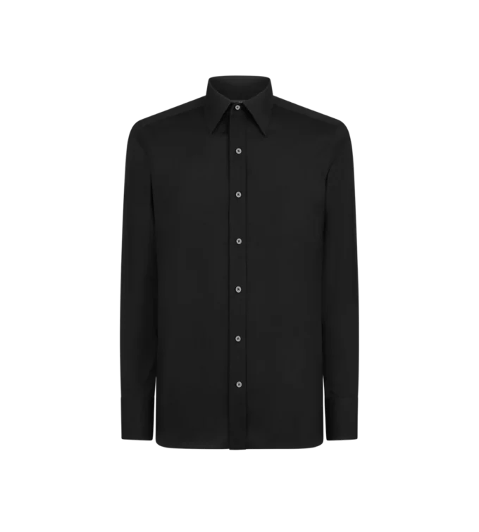 Camicia slim fit in raso crepe