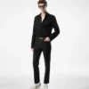 Camicia slim fit in raso crepe