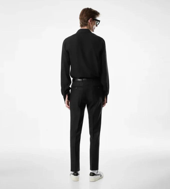 Camicia slim fit in raso crepe