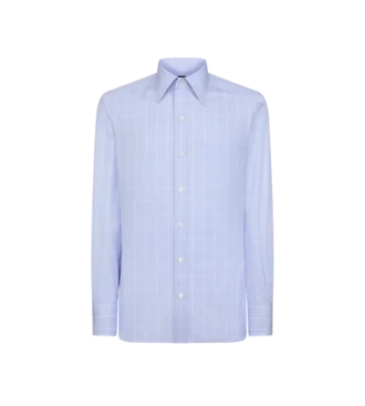 Camicia slim fit in tessuto Principe di Galles
