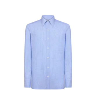 Camicia slim fit in twill a quadri