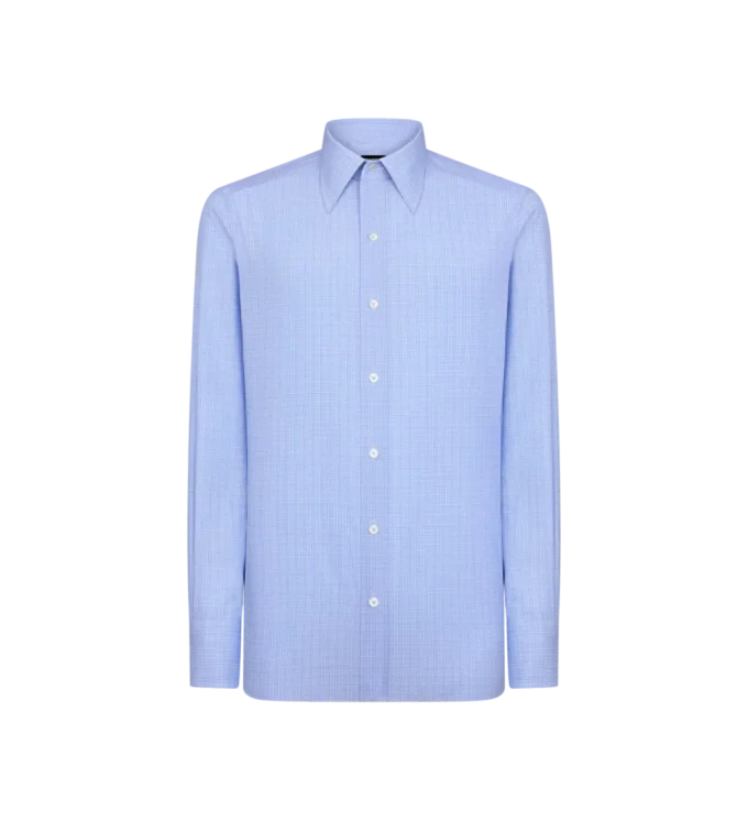 Camicia slim fit in twill a quadri