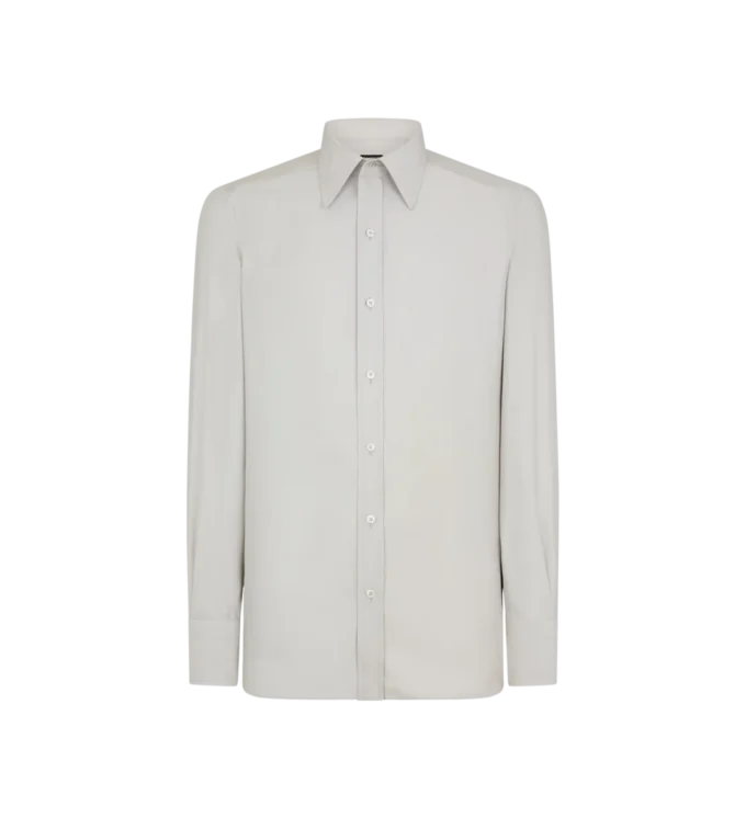 Camicia slim fit in twill lavato Camicia slim fit in twill lavato