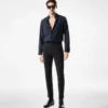 Camicia slim fit in twill leggero di cashmere