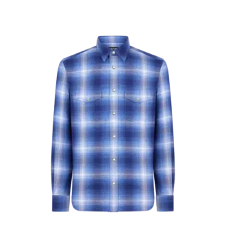 Camicia western con motivo a quadri sfumato