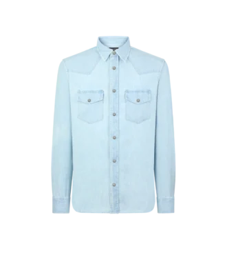 Camicia western in chambray denim