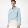 Camicia western in chambray denim