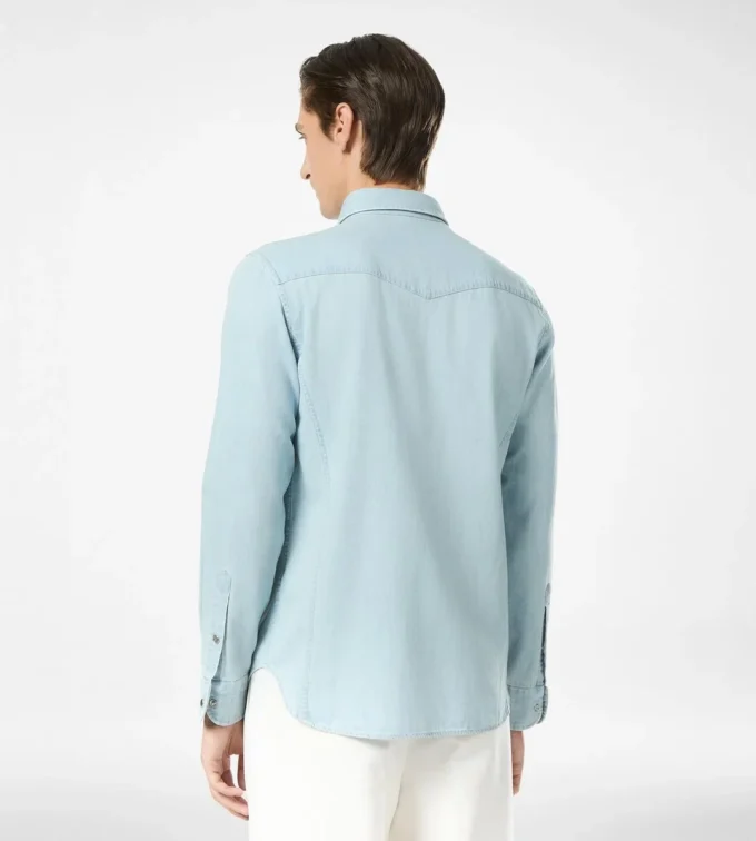 Camicia western in chambray denim