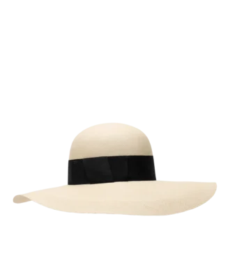Cappello con tesa in rafia