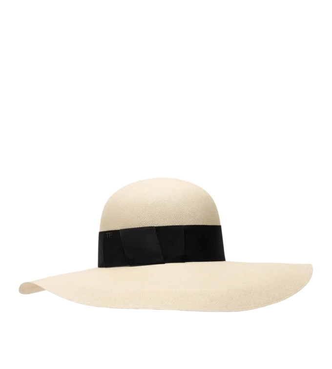 Cappello con tesa in rafia