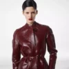 Cappotto da motociclista in pelle stampata e duchesse lavata Cappotto da motociclista in pelle stampata e duchesse lavata