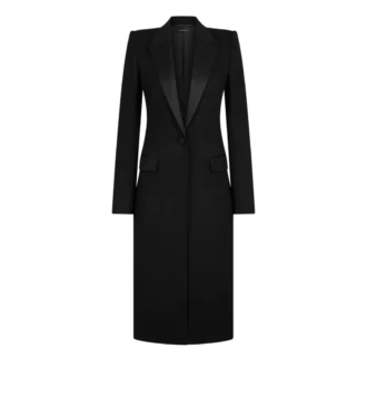 Cappotto da sera monopetto in lana leggera double face