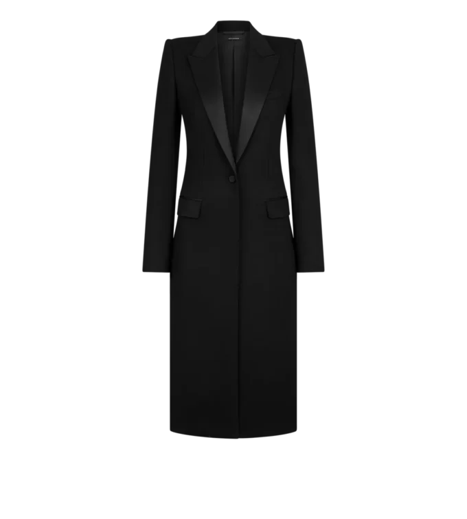 Cappotto da sera monopetto in lana leggera double face Cappotto da sera monopetto in lana leggera double face