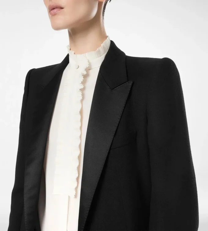 Cappotto da sera monopetto in lana leggera double face Cappotto da sera monopetto in lana leggera double face