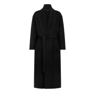 Cappotto doppio sciallato in lana e cashmere