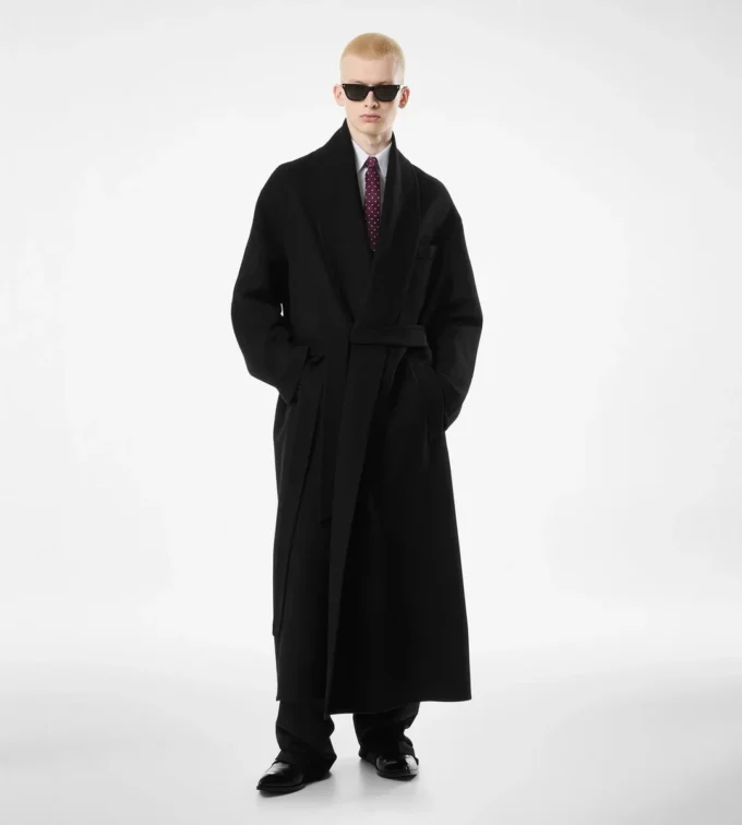 Cappotto doppio sciallato in lana e cashmere Cappotto doppio sciallato in lana e cashmere