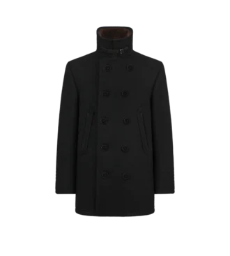 Cappotto in lana melton e shearling