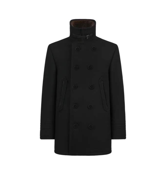 Cappotto in lana melton e shearling Cappotto in lana melton e shearling