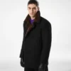Cappotto in lana melton e shearling Cappotto in lana melton e shearling