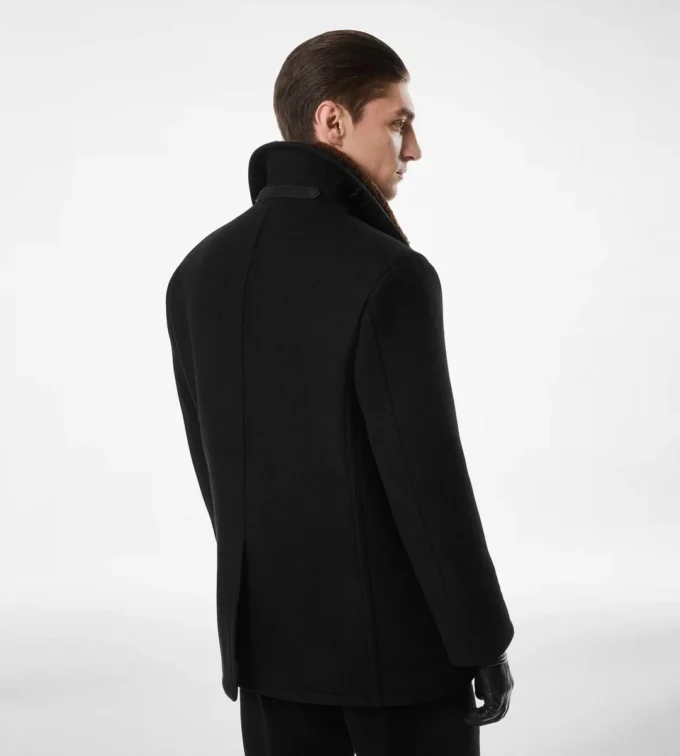 Cappotto in lana melton e shearling Cappotto in lana melton e shearling