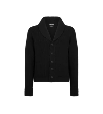 Cardigan con collo a scialle in cashmere