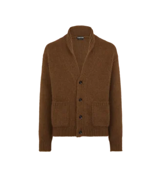 Cardigan con collo a scialle in cashmere