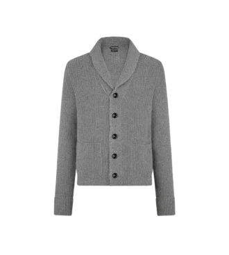 Cardigan con collo a scialle in cashmere
