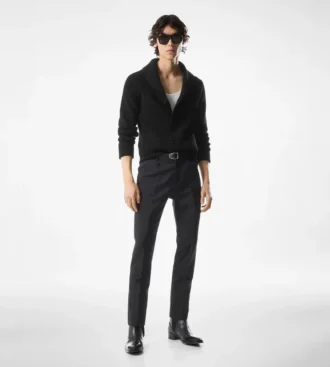 Cardigan con collo a scialle in cashmere