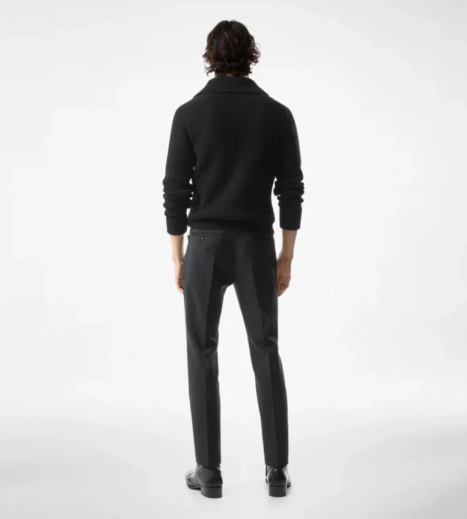 Cardigan con collo a scialle in cashmere