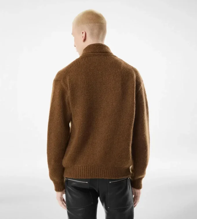 Cardigan con collo a scialle in cashmere